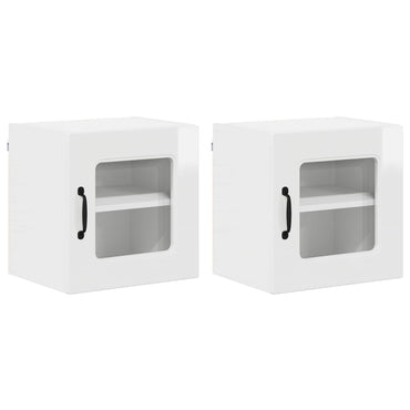 vidaXL Küchenschrank Kalmar 2 pcs Hochglanz Weiß 40 x 31 x 40 cm