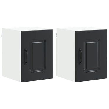 vidaXL Küchenschrank mit Speicher Kalmar 2 pcs Schwarz 30 x 31 x 40 cm