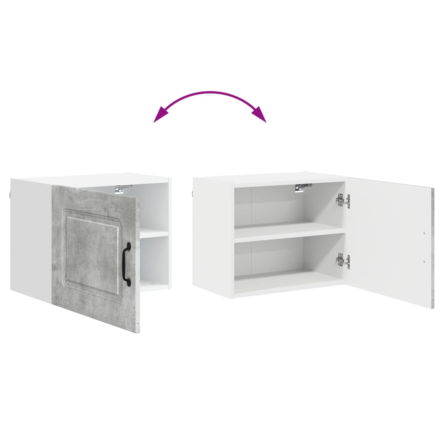 vidaXL Küchenschrank Kalmar 2 pcs Beton Grau 50 x 31 x 40 cm