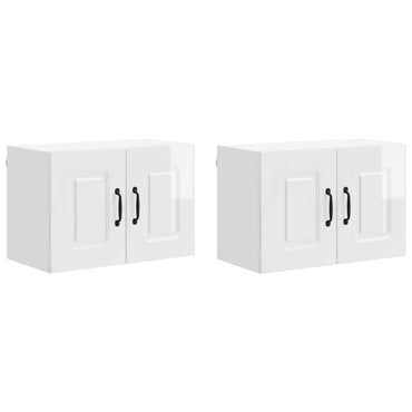 vidaXL Küchenschrank Kalmar 2 pcs Hochglanz Weiß 60 x 31 x 40 cm