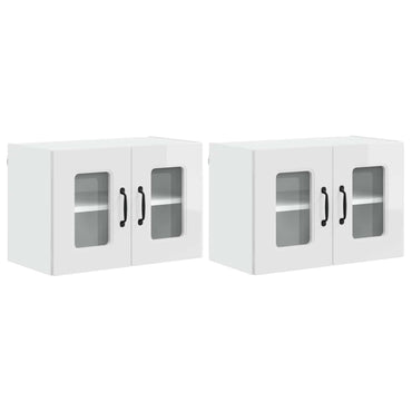 vidaXL Küchenschrank Kalmar 2 pcs Hochglanz Weiß 60 x 31 x 40 cm