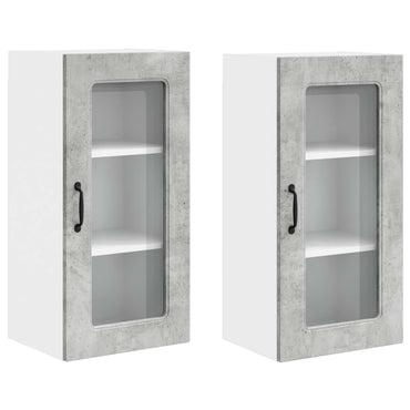 vidaXL Meuble de cuisine Kalmar 2 pcs gris béton 40 x 31 x 80 cm