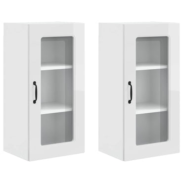 vidaXL Meuble de cuisine Kalmar 2 pcs blanc brillant 40 x 31 x 80 cm