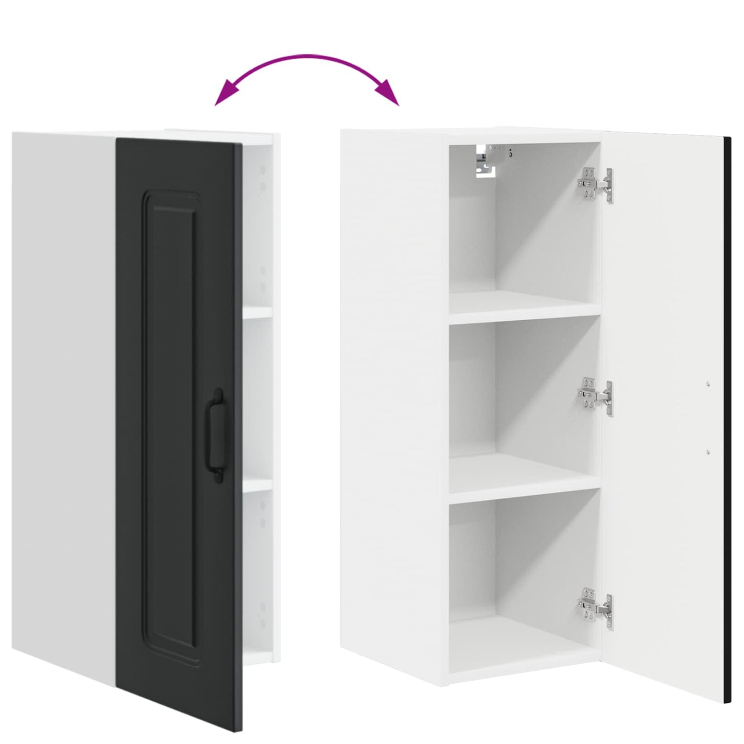 vidaXL Küchenschrank mit Speicher Kalmar 2 pcs Schwarz 30 x 31 x 80 cm