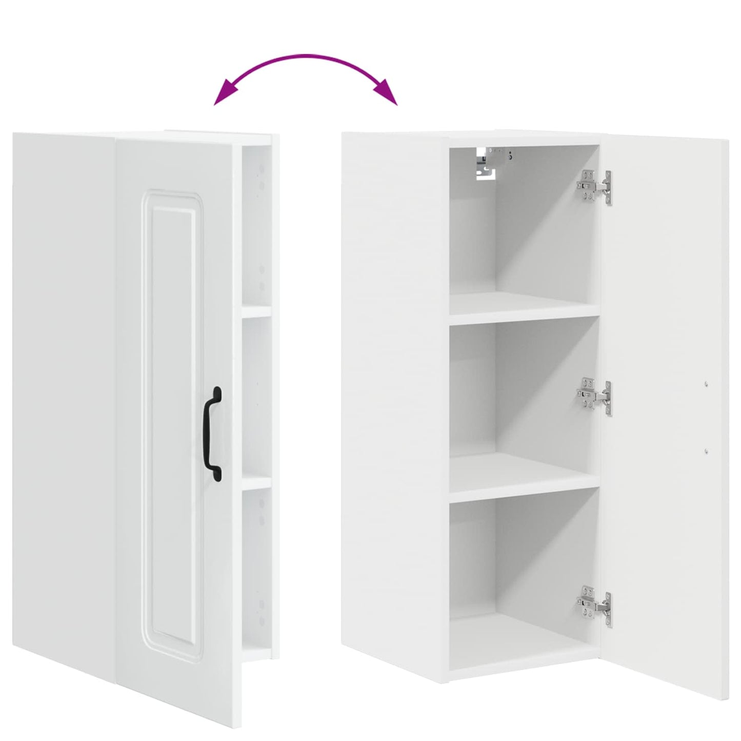 vidaXL Küchenschrank Kalmar 2 pcs Hochglanz Weiß 30 x 31 x 80 cm
