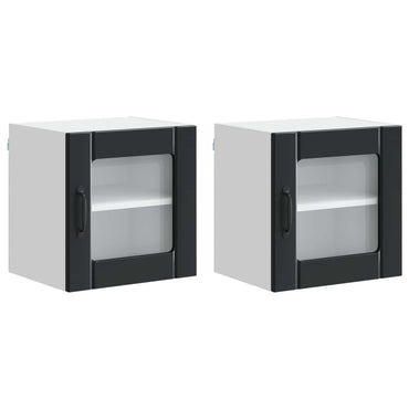 vidaXL Küchenschrank 2 pcs Schwarz 40 x 31 x 40 cm Holzwerkstoff