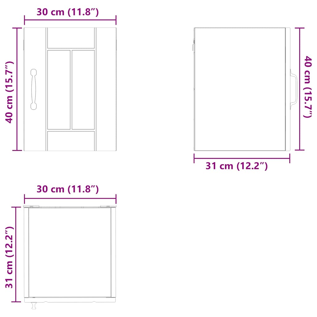 vidaXL Küchenschrank Weiß 30 x 31 x 40 cm Holzwerkstoff