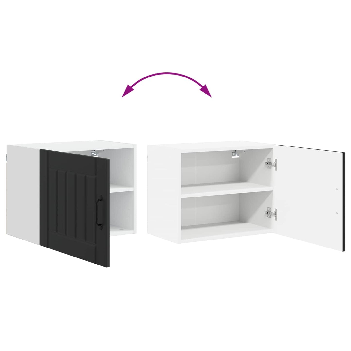 vidaXL Küchenschrank 2 pcs Schwarz 50 x 31 x 40 cm Holzwerkstoff