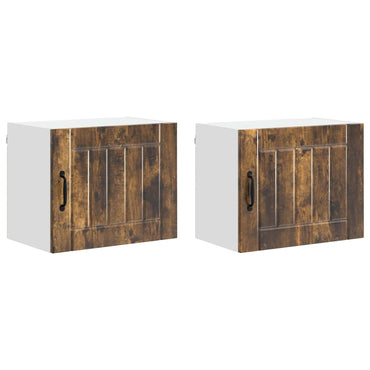 vidaXL Küchenschrank 2 pcs Geräucherte Eiche 50 x 31 x 40 cm