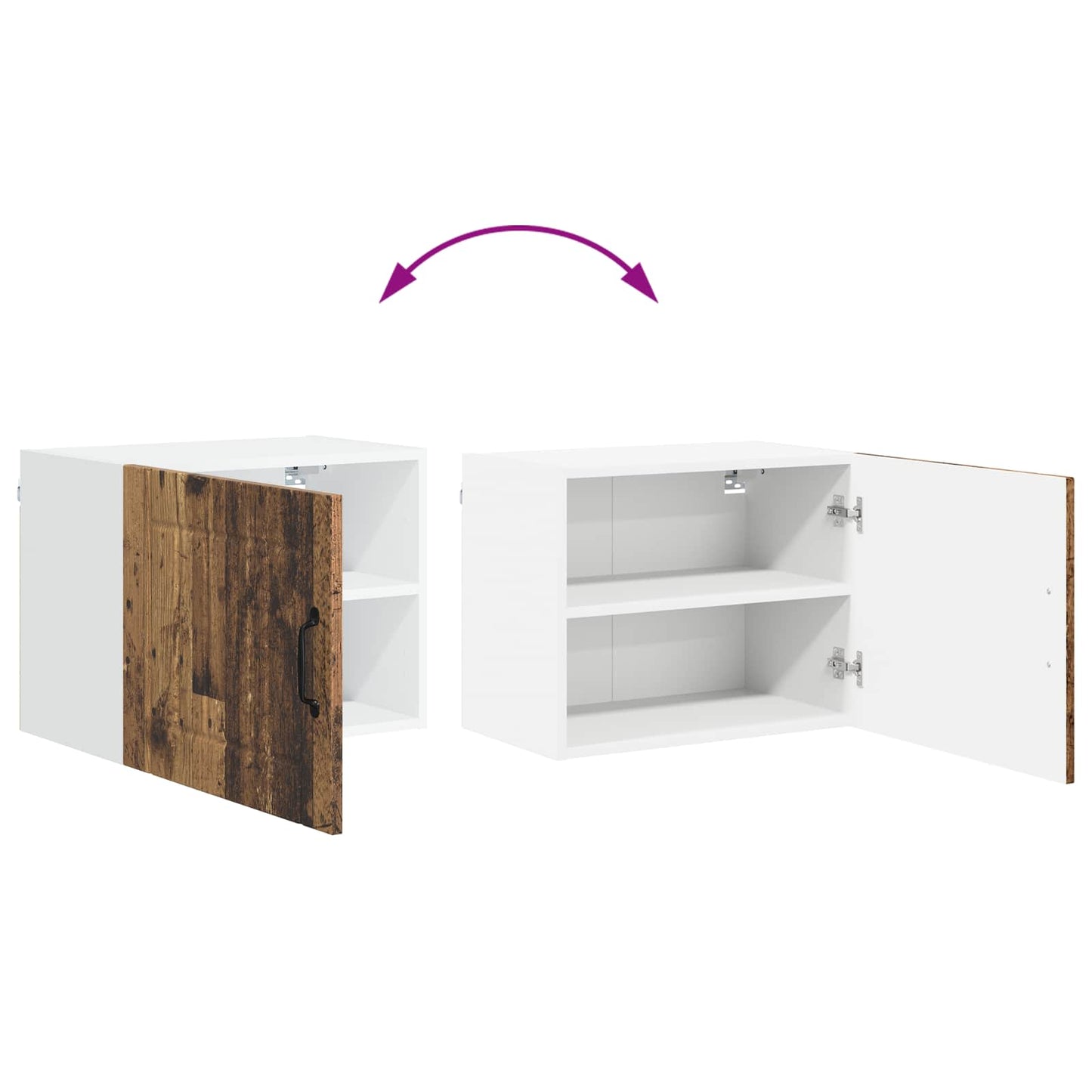vidaXL Küchenschrank 2 pcs Altholz 50 x 31 x 40 cm Holzwerkstoff