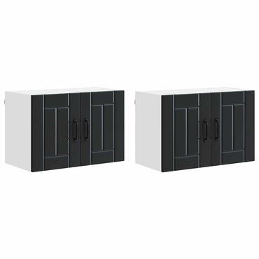 vidaXL Küchenschrank 2 pcs Schwarz 60 x 31 x 40 cm Holzwerkstoff