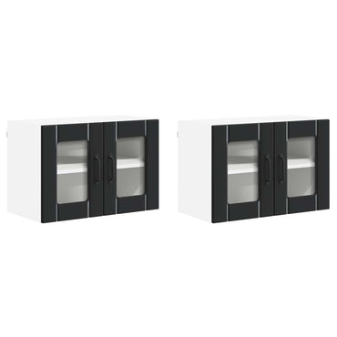 vidaXL Küchenschrank 2 pcs Schwarz 60 x 31 x 40 cm Holzwerkstoff
