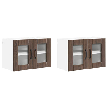 vidaXL Meubles hauts de cuisine 2 pcs Marron aspect chêne 60 x 31 x 40 cm