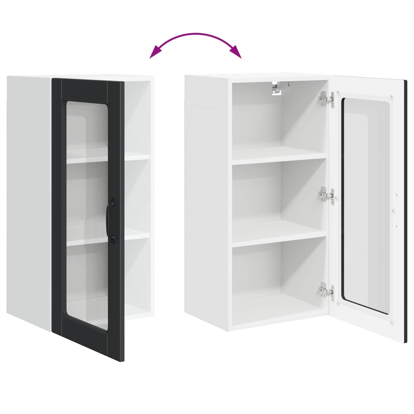 vidaXL Meuble de cuisine 2 pcs Noir 40 x 31 x 80 cm Bois d'ingénierie