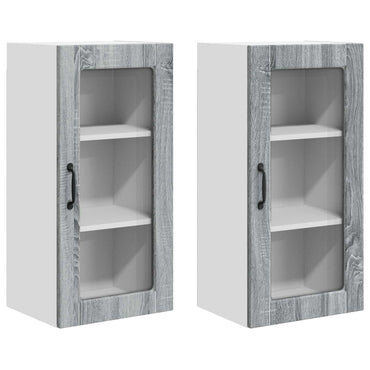 vidaXL Meuble de cuisine 2 pcs Sonoma gris 40 x 31 x 80 cm Bois d'ingénierie