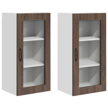 vidaXL Meuble de cuisine 2 pcs Marron aspect chêne 40 x 31 x 80 cm