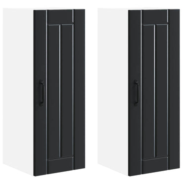 vidaXL Küchenschrank 2 pcs Schwarz 30 x 31 x 80 cm Holzwerkstoff