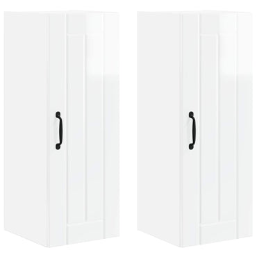 vidaXL Küchenschrank 2 pcs Hochglanz Weiß 30 x 31 x 80 cm