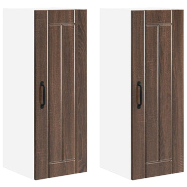 vidaXL Meuble de cuisine 2 pcs marron aspect chêne 30 x 31 x 80 cm
