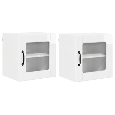 vidaXL Küchenschrank mit Regal 2 pcs Hochglanz Weiß 40 x 31 x 40 cm