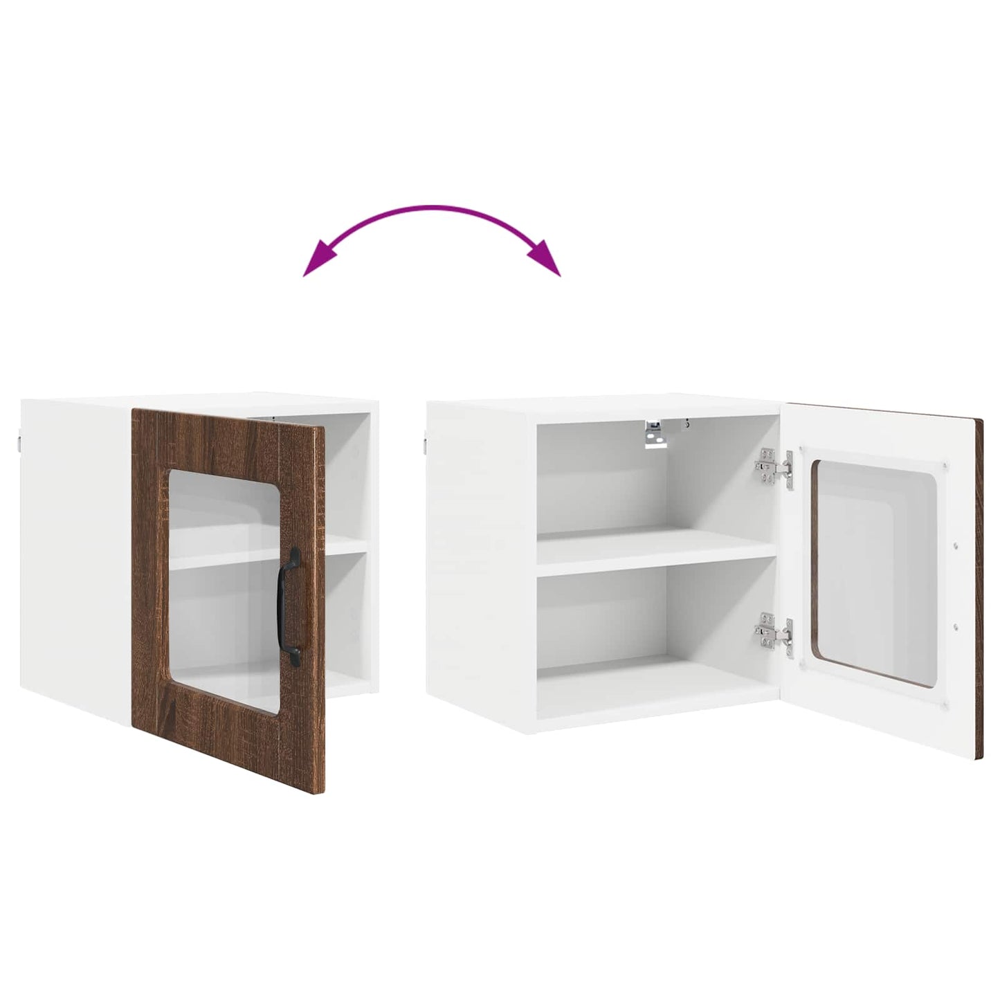 vidaXL Küchenschrank mit Tür 2 pcs Braun Eichen-Optik 40 x 31 x 40 cm