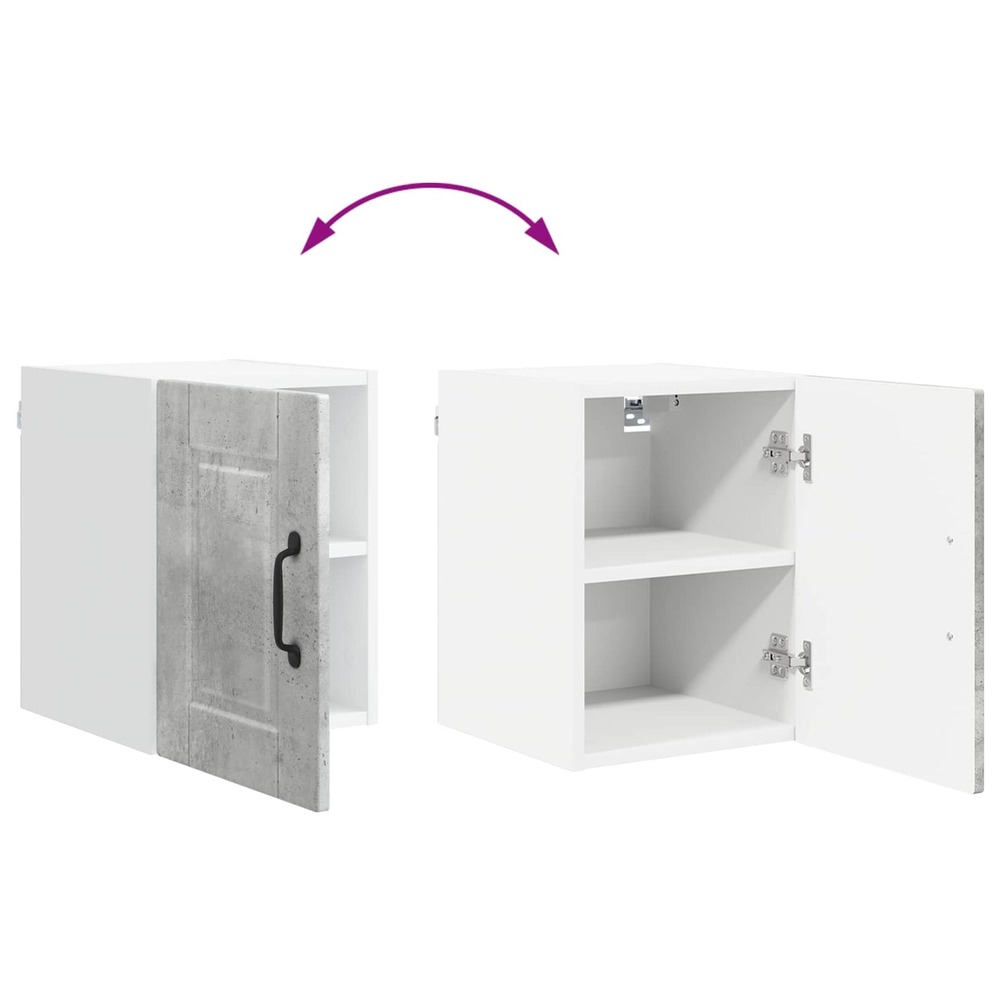vidaXL Küchenschrank 2 pcs Beton Grau 30 x 31 x 40 cm Holzwerkstoff