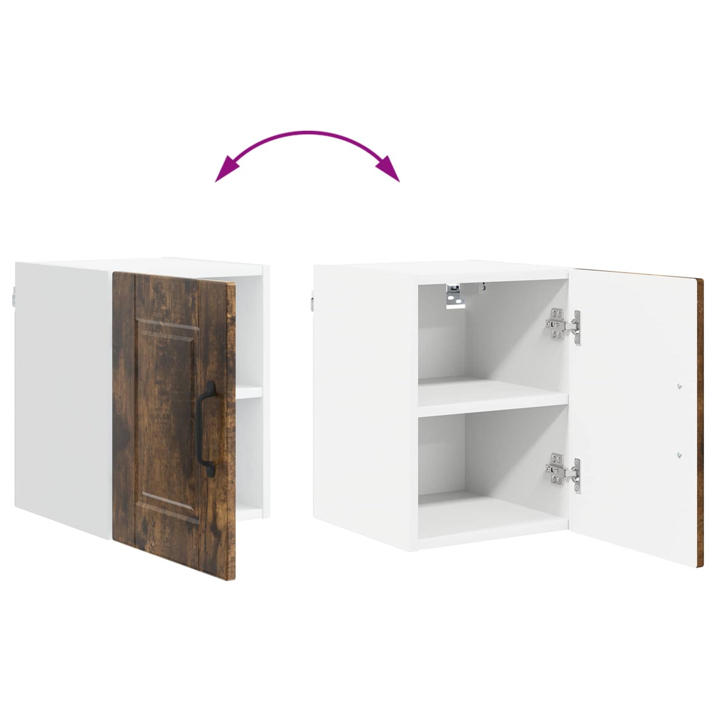 vidaXL Küchenschrank mit Regal 2 pcs Geräucherte Eiche 30 x 31 x 40 cm