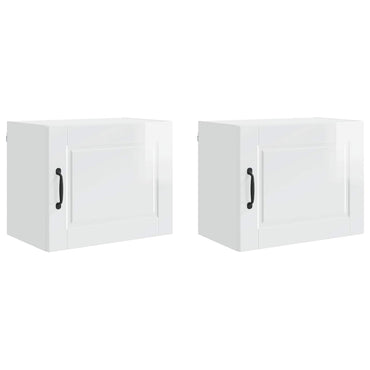 vidaXL Küchenschrank mit Regal 2 pcs Hochglanz Weiß 50 x 31 x 40 cm