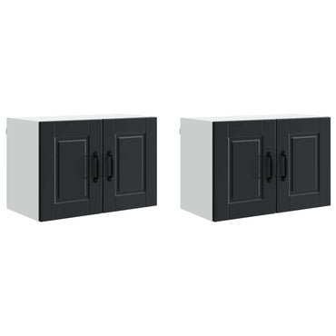 vidaXL Küchenschrank 2 pcs Schwarz 60 x 31 x 40 cm Holzwerkstoff