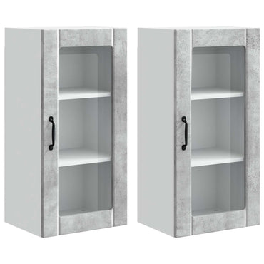 vidaXL Küchenschrank 2 pcs Beton Grau 40 x 31 x 80 cm Holzwerkstoff
