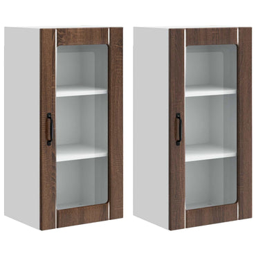 vidaXL Küchenschrank mit Tür 2 pcs Braun Eichen-Optik 40 x 31 x 80 cm