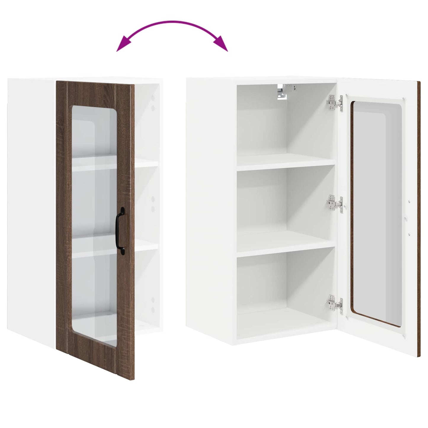 vidaXL Küchenschrank mit Tür 2 pcs Braun Eichen-Optik 40 x 31 x 80 cm