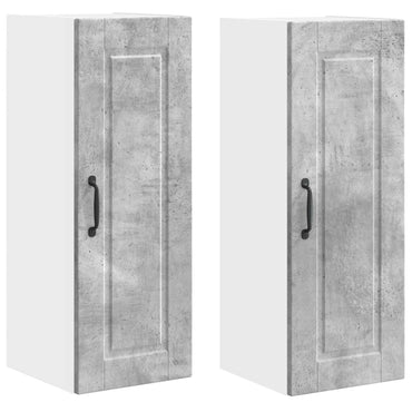vidaXL Küchenschrank 2 pcs Beton Grau 30 x 31 x 80 cm Holzwerkstoff