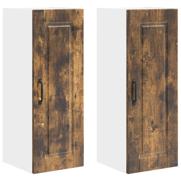 vidaXL Küchenschrank mit Regal 2 pcs Geräucherte Eiche 30 x 31 x 80 cm