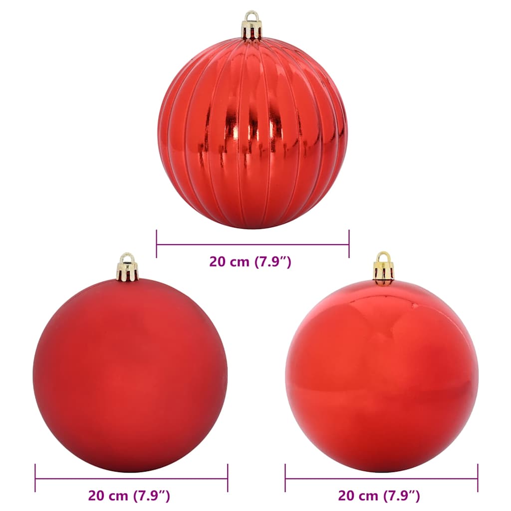 Weihnachtsbaumkugel-Set XXL 4 pcs Rot Kunststoff