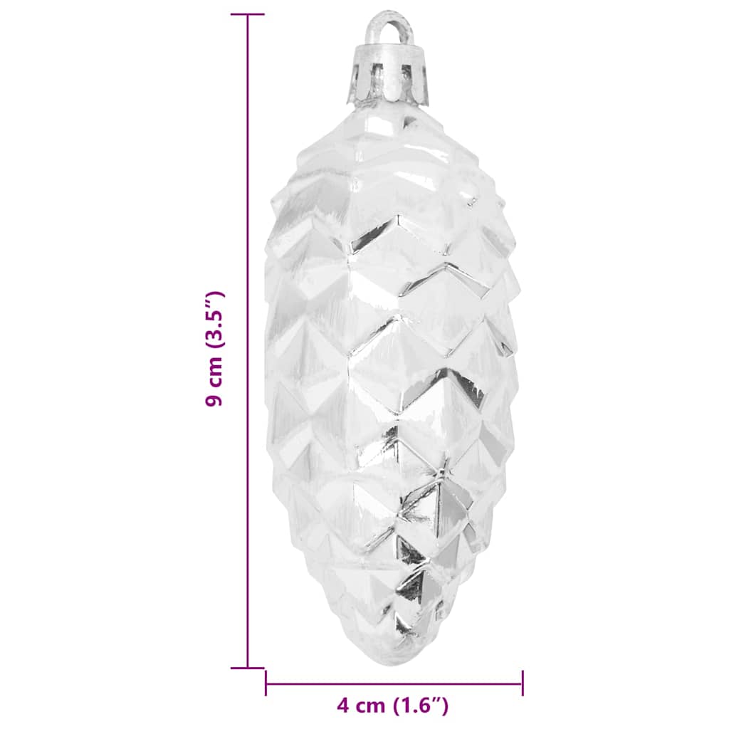 Weihnachts-Tannenzapfen Ball 40 pcs Silber Kunststoff