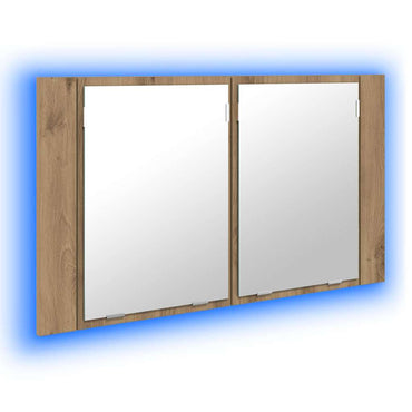vidaXL Armoire de toilette avec miroir et porte Chêne Artisan 80 x 12 x 45 cm