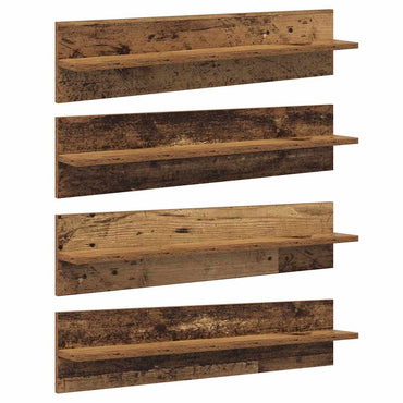 vidaXL Étagères murales 4 pcs Bois de récupération 80 x 11,5 x 18 cm Bois d'ingénierie