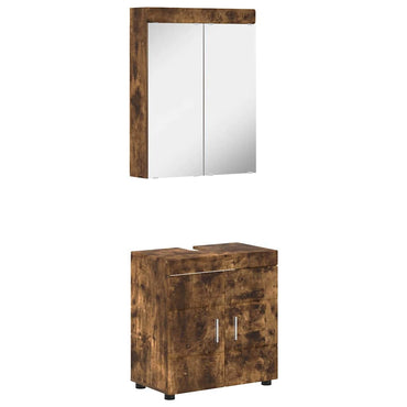 vidaXL Badezimmermöbel-Set TULUM Geräucherte Eiche Holzwerkstoff