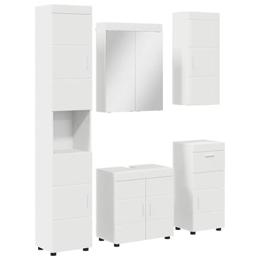 vidaXL Badezimmermöbel-Set mit Schubladen TULUM Weiß Holzwerkstoff