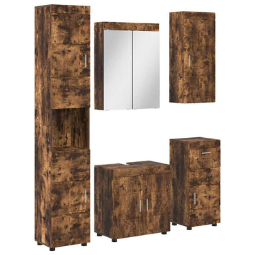 vidaXL Ensemble de meubles de salle de bain TULUM Chêne fumé Bois d'ingénierie