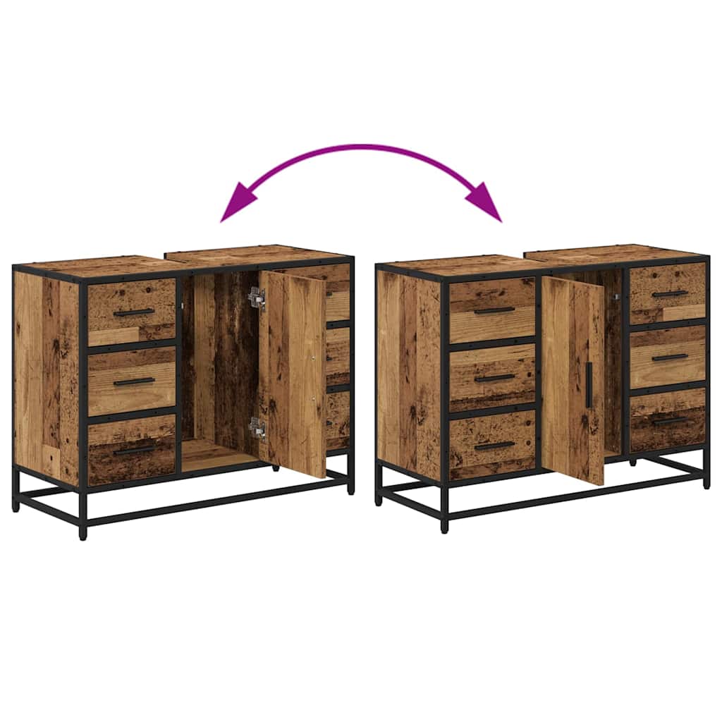 vidaXL Badezimmermöbel Set 3 pcs Altholz 80 x 33 x 60 cm Holzwerkstoff