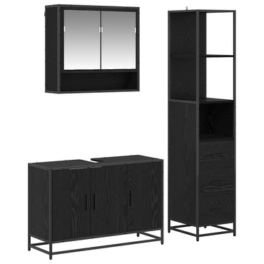 vidaXL Badezimmermöbel-Set mit Schubladen 3 pcs Altholz Holzwerkstoff