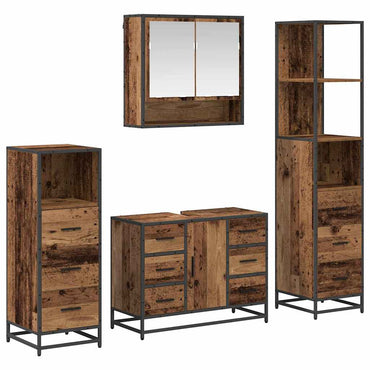 vidaXL Badezimmermöbel Set 4 pcs Altholz 80 x 33 x 60 cm Holzwerkstoff