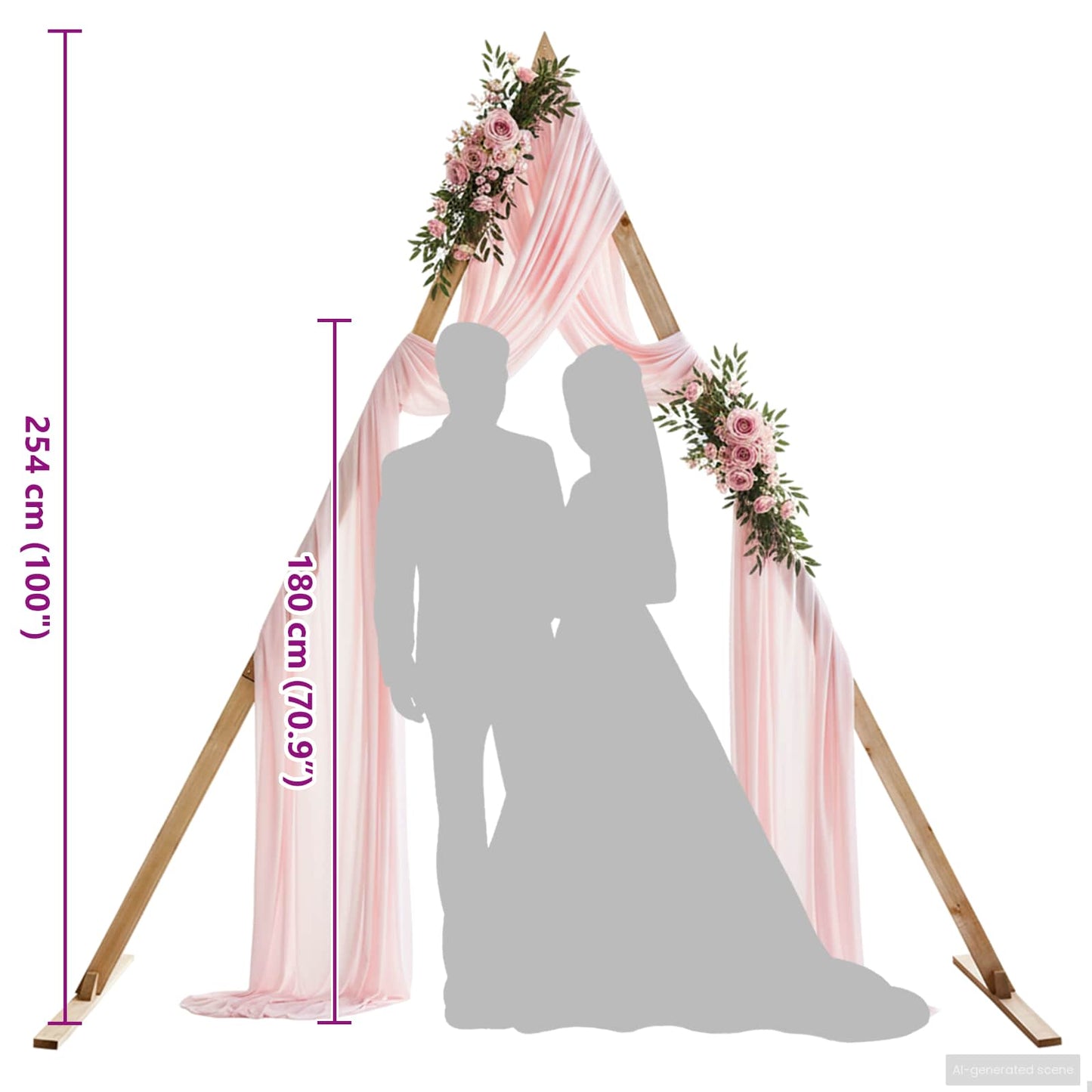 Hochzeitsbogen Hellbraun 202 x 95 x 254 cm Massivholz Kiefer