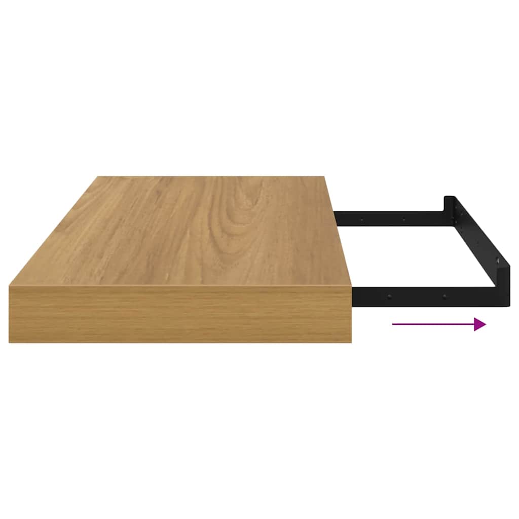 vidaXL Wandregal Wandmontiert Braun 50 x 23 x 4 cm Holzwerkstoff