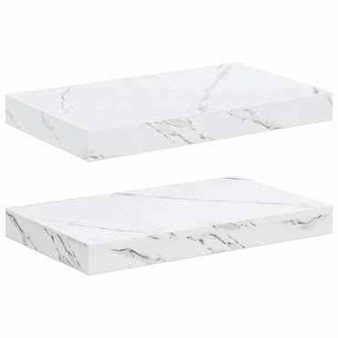 vidaXL Wandregal 2 pcs Weiß Marmor 40 x 23,5 x 4 cm Holzwerkstoff