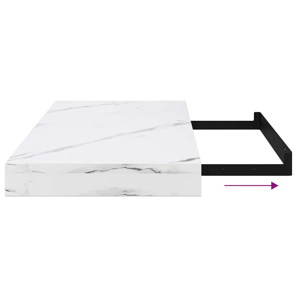 vidaXL Wandregal Wandmontiert Weiß Marmor 50 x 23 x 4 cm Holzwerkstoff