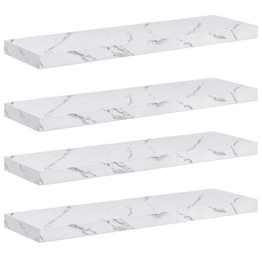 vidaXL Wandregal 4 pcs Weiß Marmor 80 x 23,5 x 4 cm Holzwerkstoff