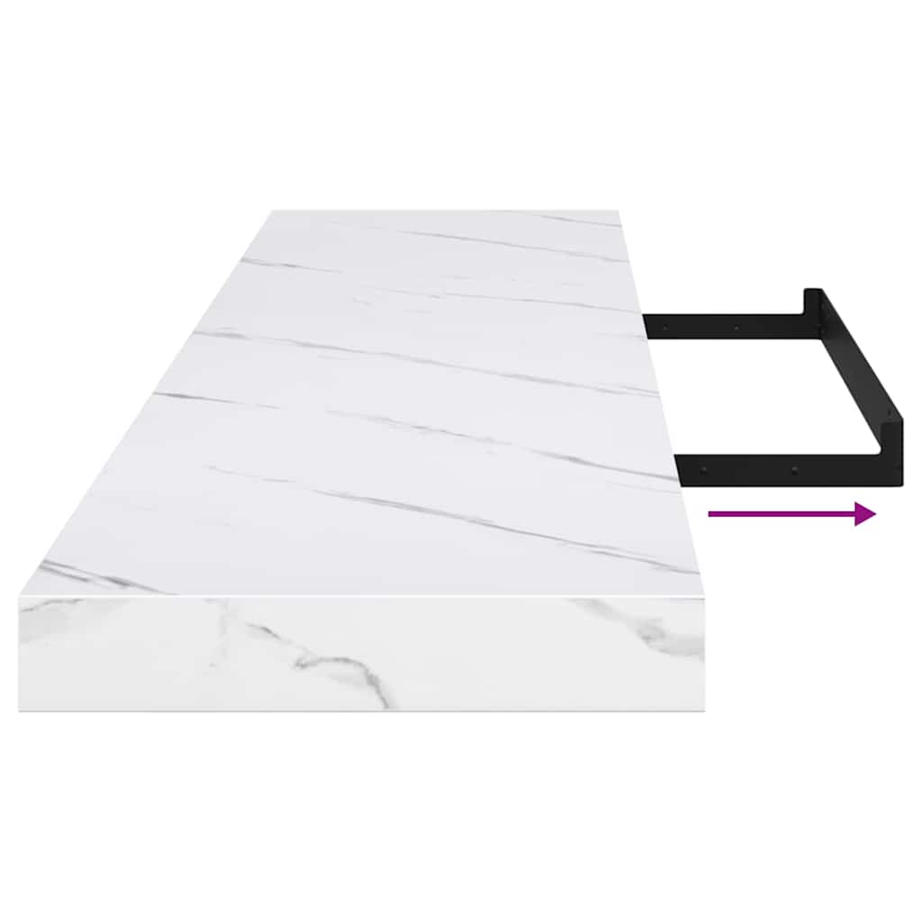 vidaXL Wandregal Weiß Marmor 120 x 23,5 x 4 cm Holzwerkstoff